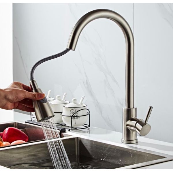 Polishing 304SS Single Cold Basin Tap Sink Faucet For Portable Dishwasher