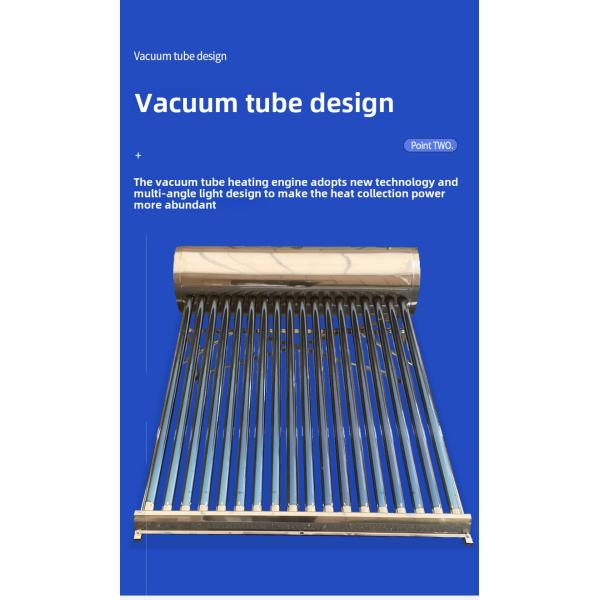 All Stainless Steel Vacuum Tube Solar Water Heater Electric Freestanding for Household Use Manufactured for Bath Solar Water