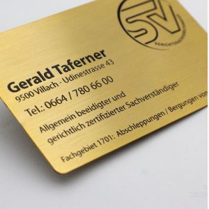 Brushed Gold Metallic Embossed Business Cards Popular Creative Business Gift