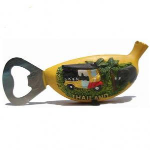Quality Resin bottle opener banana shape fridge magnet souvenir for sale