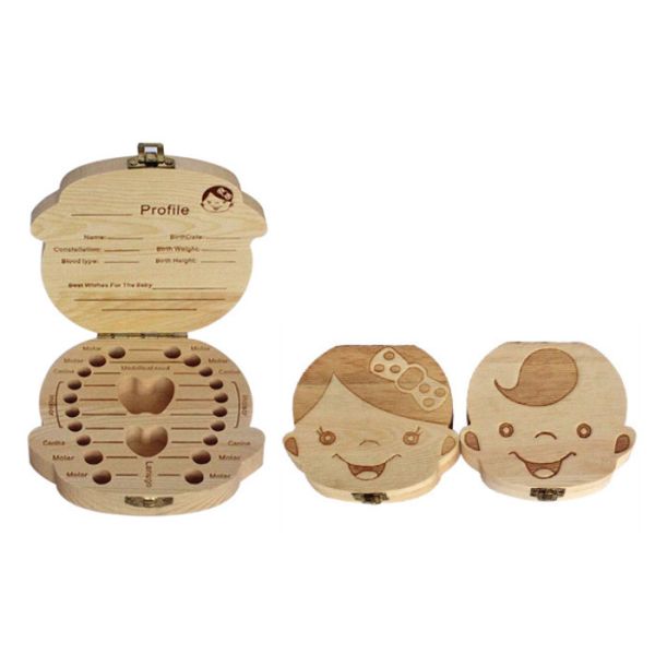 Wooden Baby Keepsake Memory Box Commemorative Preservation Box For Hair Storage