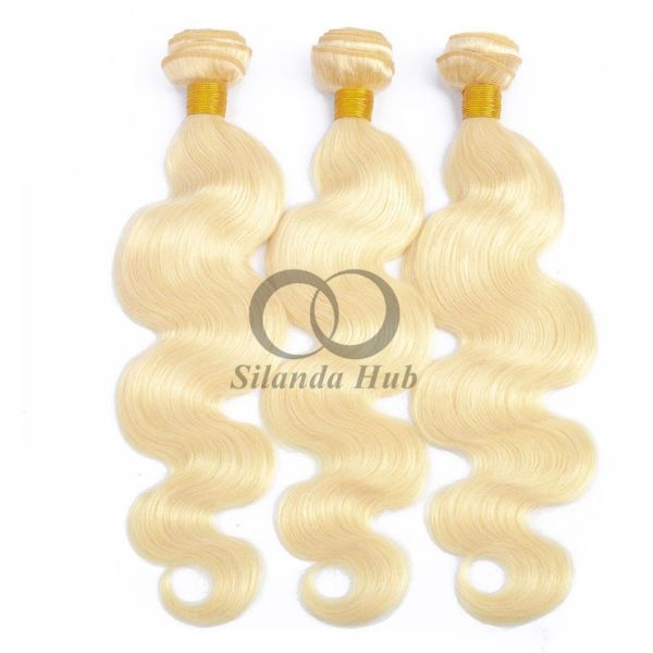 #613 Bleached Blonde Body Wave Remy Human Hair Bundles Sew In Weave Bundles Brazilian Bundle Deals