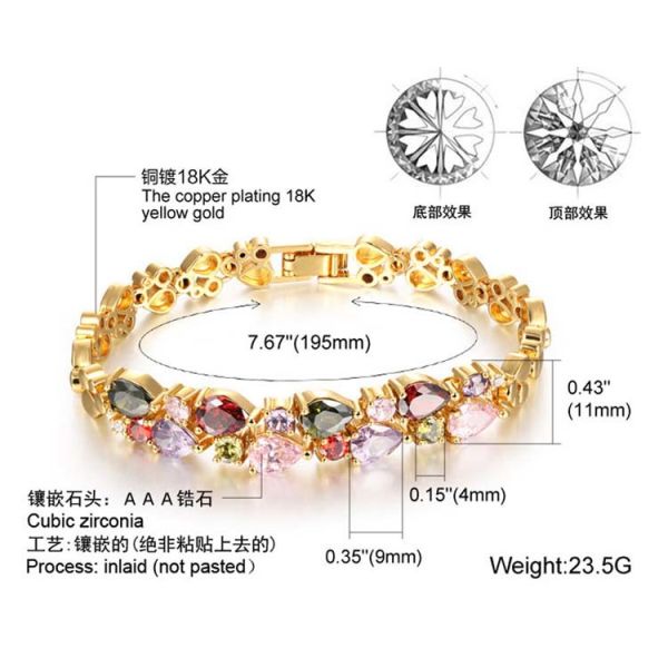Gorgeous Cubic Zirconia Bracelet for Women Gold Plated Tennis Bracelet (JKS950GOLD)