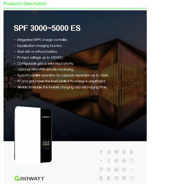 3000w 3500w 5000w Growatt Off Grid Inverter Single Phase SPF 3000-5000 ES
