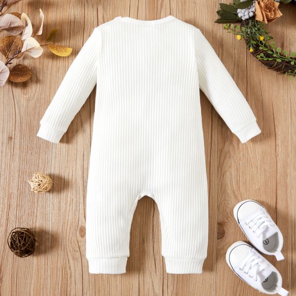Custom Design Cotton Baby Clothes Baby Boy Romper Rib Knitting Unisex Onesie Short Sleeve Long legs Baby Bodysuit