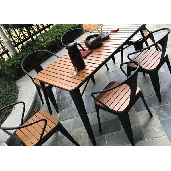 Simple Modern Solid Wooden Outdoor Furniture Balcony Table Chair Set For Leisure Cafe Bar