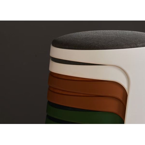 Living Room PU Dining Chairs 45cm Small Round Stool Chair