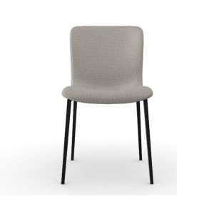 Soft Gray Fabric H830mm 8kgs Metal Frame Upholstered Dining Chair