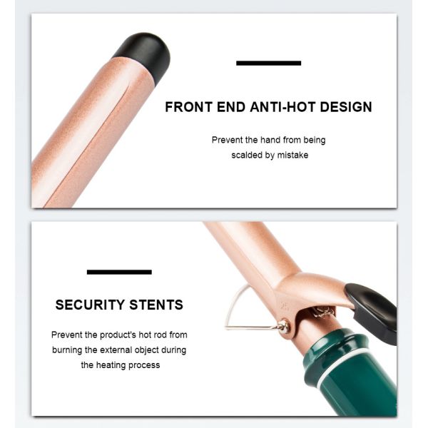 32mm Barrel Ceramic Hair Curling Iron Belt Clip Lcd Display Rohs Approval