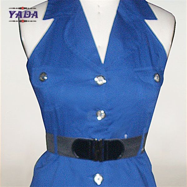 Modern neck print fashion t-shirt dress designer tight dresses for cotton sleeveless corporate