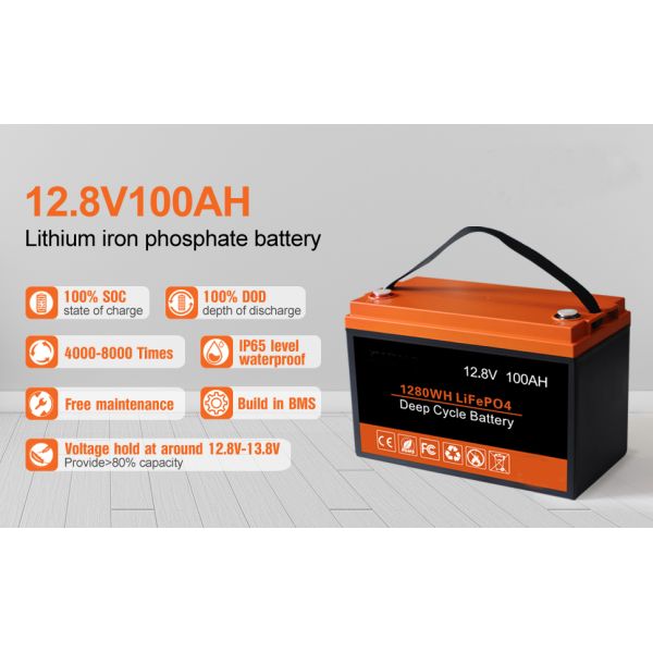 BMS 12V 200Ah Lithium Ion Battery LFP Deep Cycle Lithium Iron Phosphate Battery