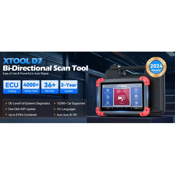 XTOOL D7 OBD2 Car Diagnostic Tools Bi-directional Automotive Scanner 3-Year Free Update Built-in CAN FD Ecu Coding 36+ S