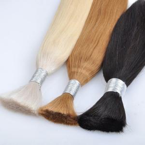 China Customized Color Bulk Human Hair Extensions , Glossy 100% Human Loose Bulk Hair on sale
