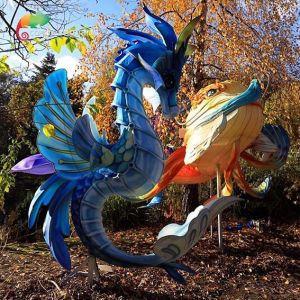 Quality Aquarium Amusement Exhibition Chinese Festival Lanterns Hippocampus Animal Lanterns for sale