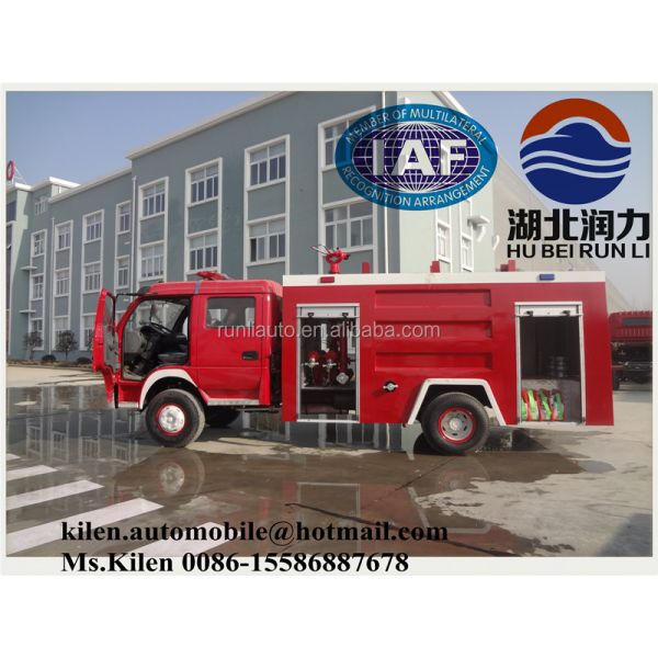 Double Cabin Fire Service Vehicle Euro 3 small fire truck Dongfeng 4x2