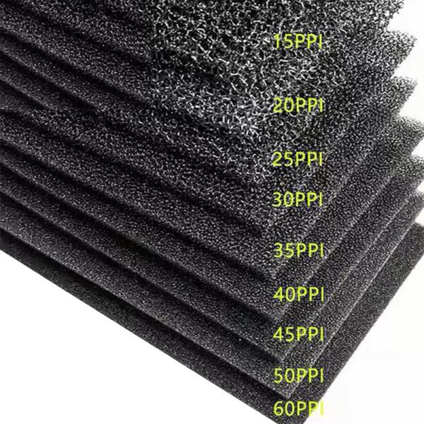 15-60PPI Black Color Polyester Fire Retardant Air Filter Cotton