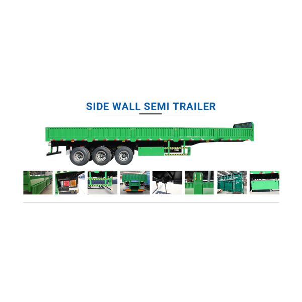 3 Axles Flatbed Dropside Side Wall Open Lorry Semi-Trailer for Bulk Cargo Carrier Moving