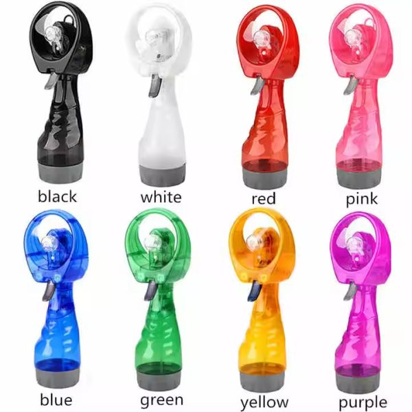 Battery Powered Summer Outdoor Travel Hand Held Standing Mini Portable Water Mist Spray Bottle Cooling Fan with Water Tank