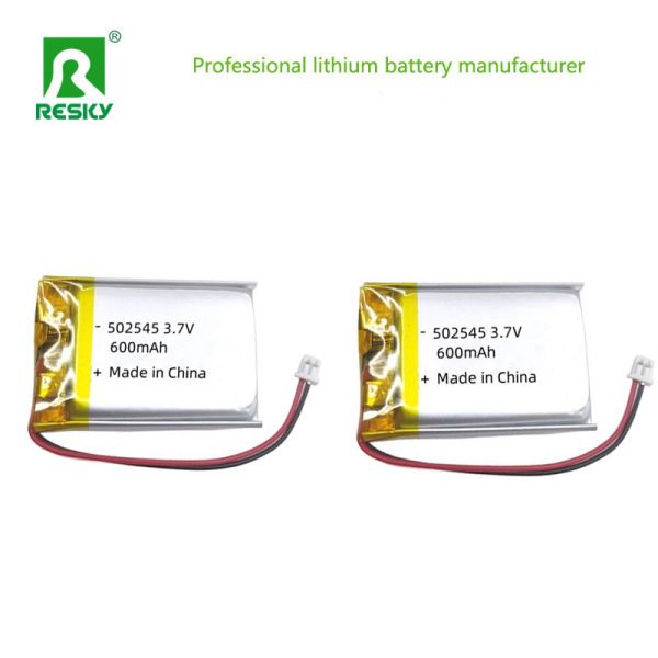 Lithium Polymer Lipo Batteries LP502545 3.7V 600mAh 2.22wh Rechargeable Li-Polymer Batteries