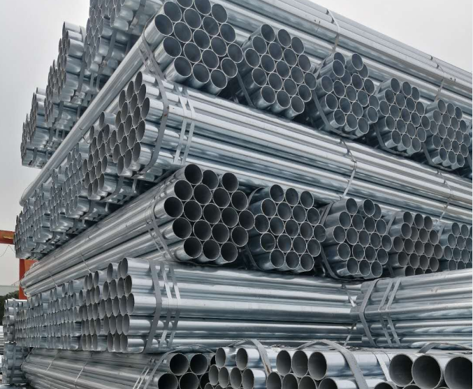 5.0mm Galvanized Welded Steel Pipe Hot Dip Round 600g / M2