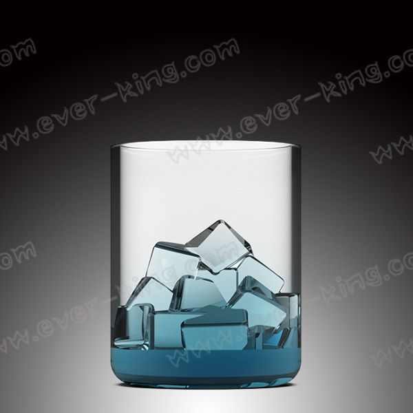 Round Bottom Circle Top Transparent Glass Cup Fancy Design 200ml