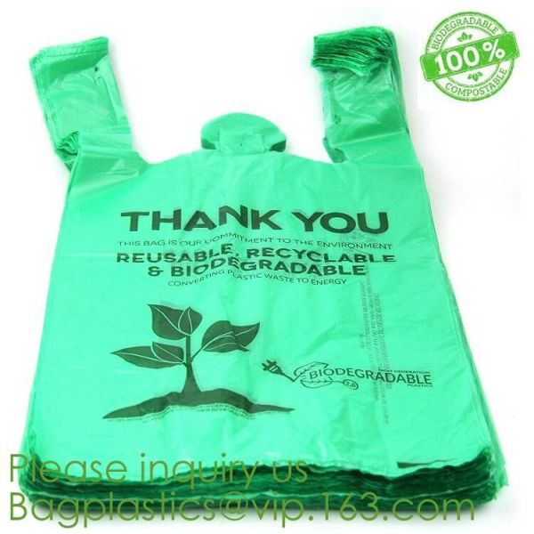 Organic Recycling and compostable bag,Eco friendly Compostable,compostable biobased plastic tshirt bag bagease bagplasti
