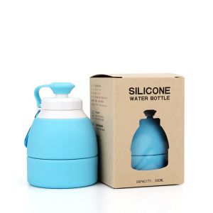 Quality 580ml Collapsible Silicone Water Bottle BPA-Free Foldable 78x220mm for sale