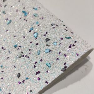 Quality 1.2mm 54/55' Fireproof PU Leather Sparkle Glitter Fabric for sale