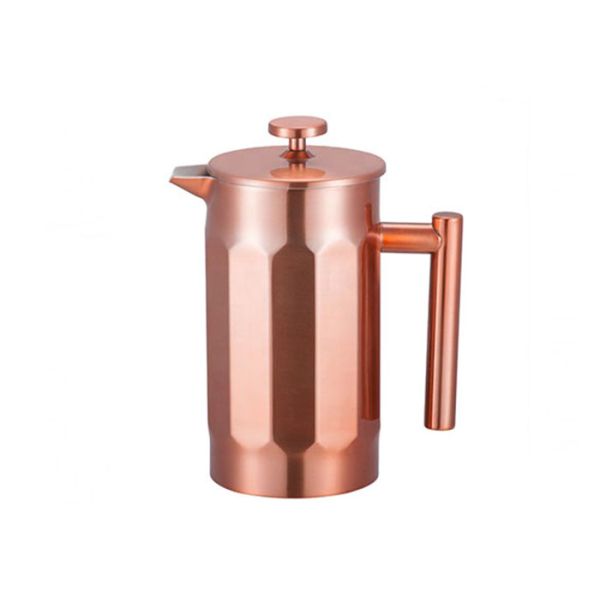 Highly Polished Double Wall French Press Coffee Maker 27oz Stainless Steel SS304