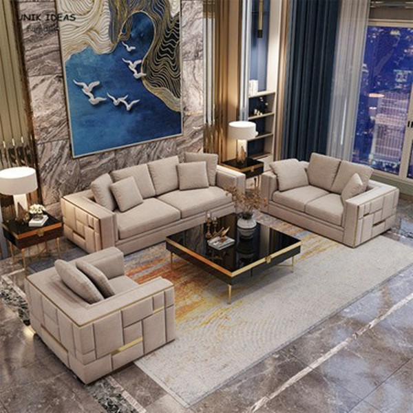 Modular Couch For Small Spaces 6 Seater Genuine Leather Sectional Sofa 3 Piece