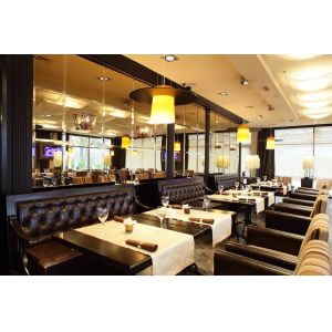 Customized Hotel Restaurant Furniture Modern Wood Fabric Dining Chairs