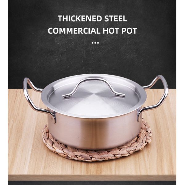 Factory Wholesale Stainless Steel Cooking Soup Stock Pot Thickened Compound Bottom Induction Korean Cookware Cooker Soup Pot