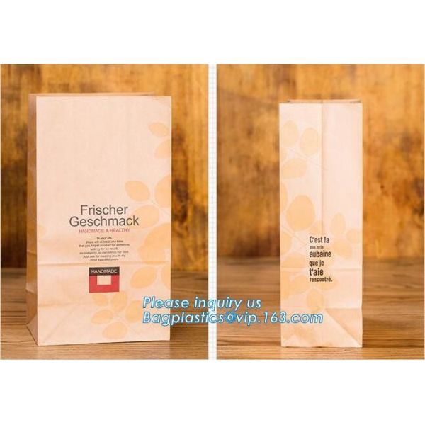 Food Grade Packaging Biodegradable Kraft Paper Rice Paper Bag,1kg 5kg food grade Rice package brown kraft paper packagin
