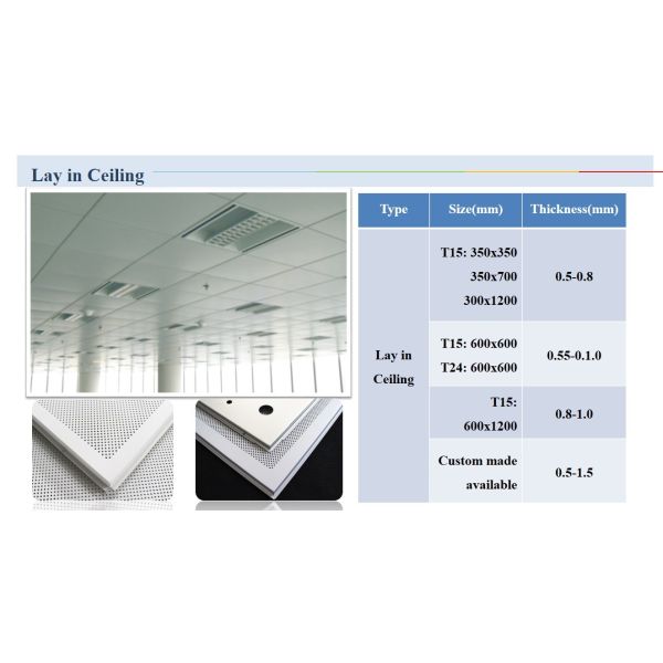 Perforated 3D Snap Clip in Ceiling System for Acoustic Sound Absorbing Wall Ceiling Panel