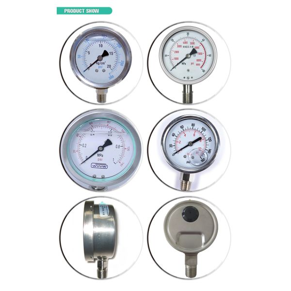 2.5" SS304 Oil Filled High Pressure Gauge Psi 2.5% 1.6% Accuracy