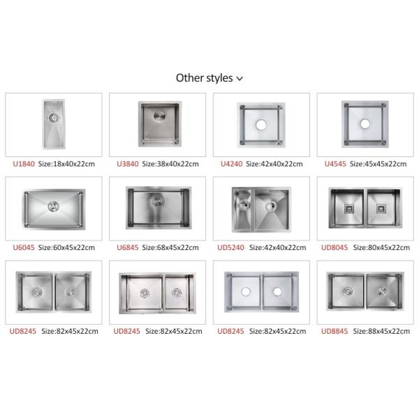 Stainless Steel Glass Rinser Sink , Single Bowl 15 Inch Undermount Bar Sink 50x40