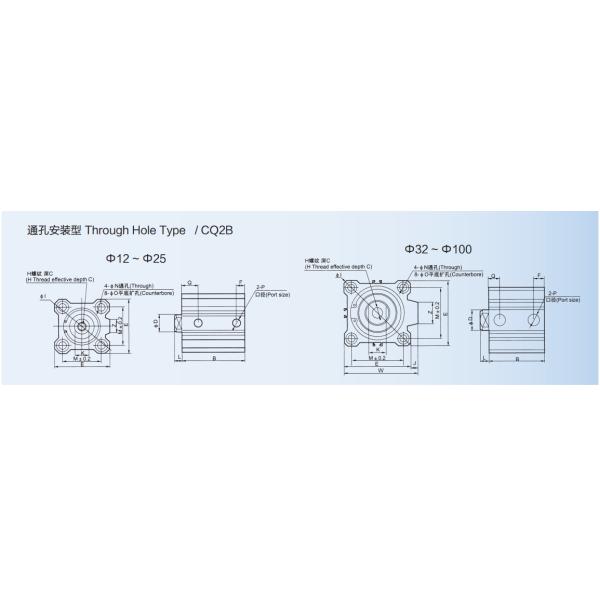Simple Design Pneumatic Air Cylinder Light Weight With 90 Degree Rotatable Piston Rod
