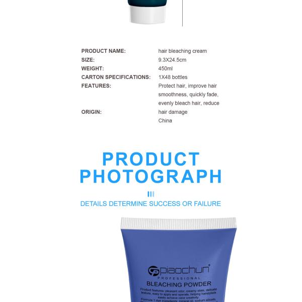 Transform Your Hair with Our 400g Hair Bleaching Cream ISO 22716 GMPC Certified Paraben-Free Formula 3-Year Shelf Life