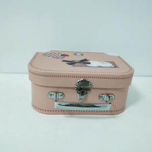 Quality Pink Baby Varnishing Surface Recyclable Featuring Cardboard Suitcase Box for sale