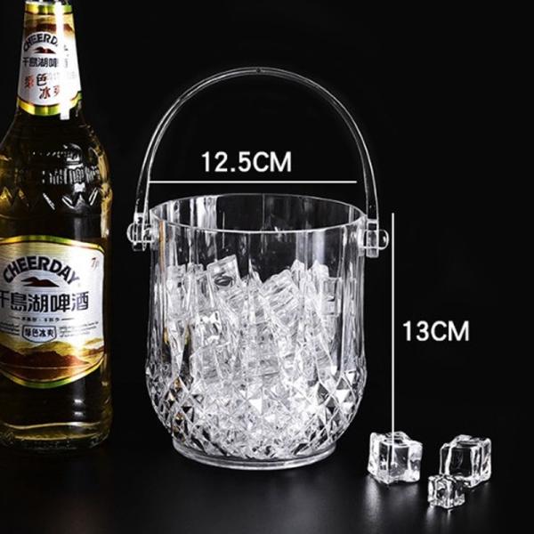 Household Acrylic Champagne Ice Bucket Bar Transparent Diamond Shape Silver Handle