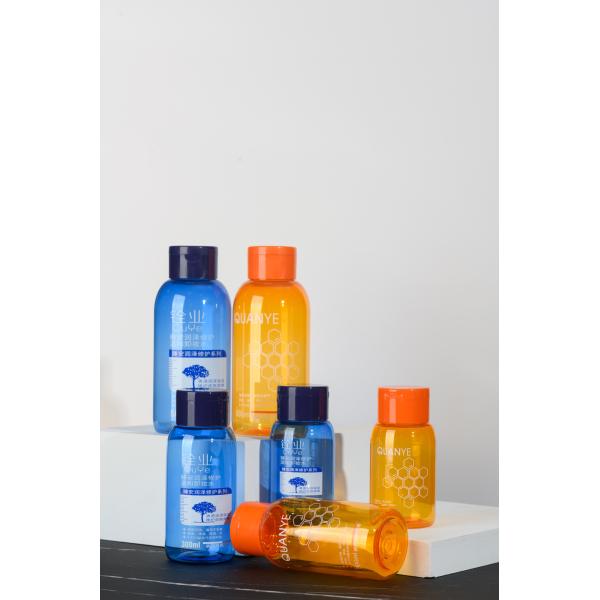 Milk Body Wash Plastic Cosmetic Bottles 200ml 300ml With Lotion Pump Round Shape