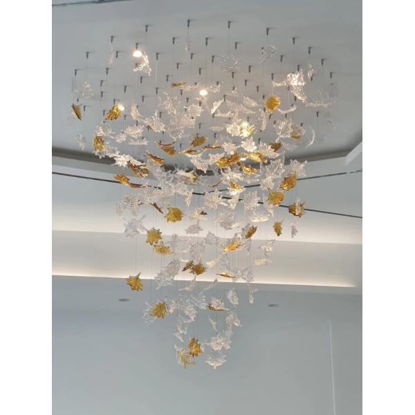 ODM Maple Leaf Chandelier Anti Glare Customized Pendant Lamp