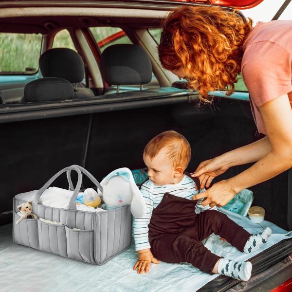 Starry Sky Grey Cotton Storage Boxes for Stylish Nursery Organization