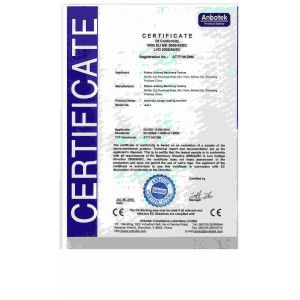 Rizhao Jiuheng Machinery Factory Certifications