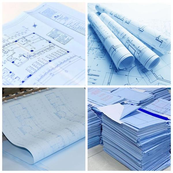 Good Reproducibility Double Sided Blueprint Paper 36“*50yard Coiled Core 2inch