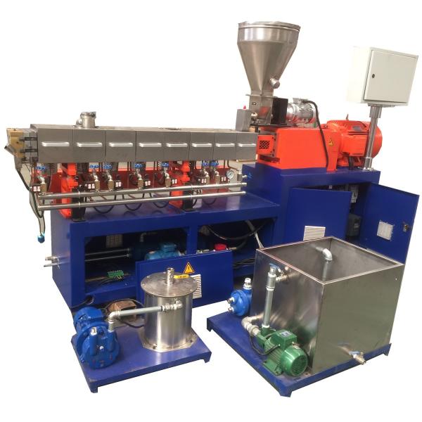 Parallel Twin Screw Plastic Pelletizer Machine Water Cooling Pulls Strip Granulation Line