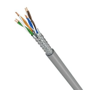 China Shielded Ethernet SFTP CAT6A Cable Gray PVC Cable With 500MHz 10Gbps Data Transfer on sale