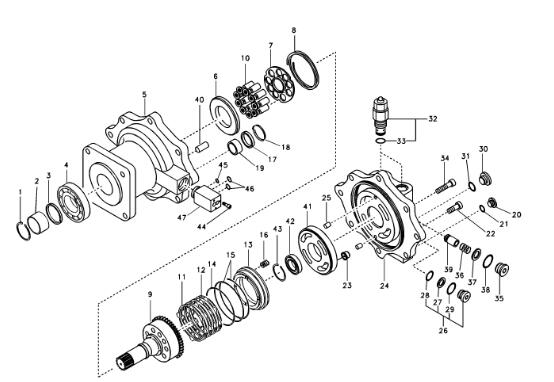 VOE14512786 Excavator Travel Motor / Swing Motor Assembly MFC250 SG20 for Vo-lvo EC360B EC330B DH370 Excavator Parts