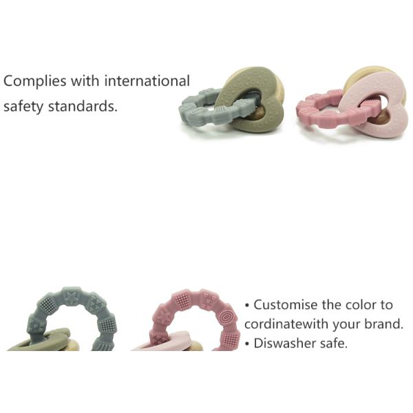 Natural Recyclable CPC Silicone Wood Teether Eco Friendly Baby Chew Toys