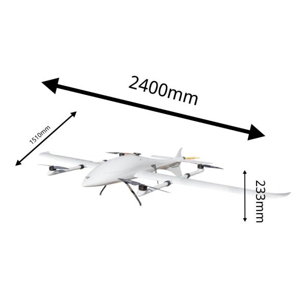 HXCETUS-240 VTOL Fixed Wing Mapping Drone UAV 19m/S Speed 3.5 Hours Flight Time